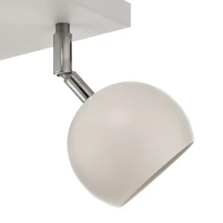 Plafondspot Flame, wit, 4-lamps vierkant