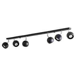 Plafondspot Flame, zwart, 6-lamps