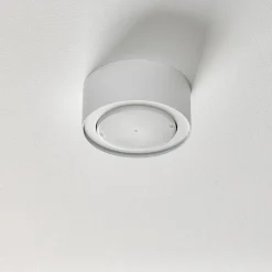 Plafondspot Flea van staal, wit