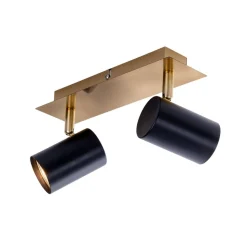 Plafondspot Frida 2-lamps, messing/zwart