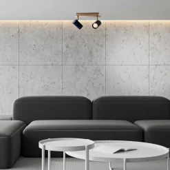 Plafondspot Frida 2-lamps, messing/zwart