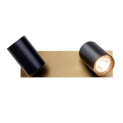 Plafondspot Frida 2-lamps, messing/zwart