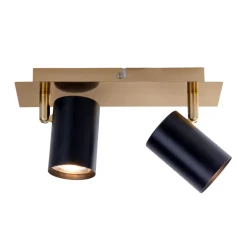 Plafondspot Frida 2-lamps, messing/zwart