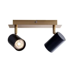 Plafondspot Frida 2-lamps, messing/zwart