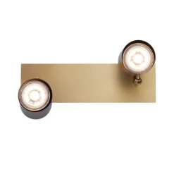 Plafondspot Frida 2-lamps, messing/zwart