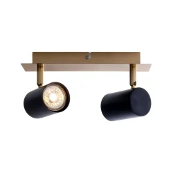 Plafondspot Frida 2-lamps, messing/zwart