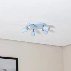 Plafondspot Fun, lichtblauw, Ø 30 cm, verstelbaar, GU10