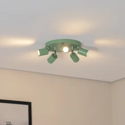 Plafondspot Fun, lichtgroen, Ø 30 cm, verstelbaar, GU10