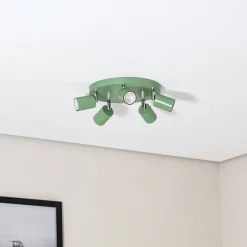Plafondspot Fun, lichtgroen, Ø 30 cm, verstelbaar, GU10