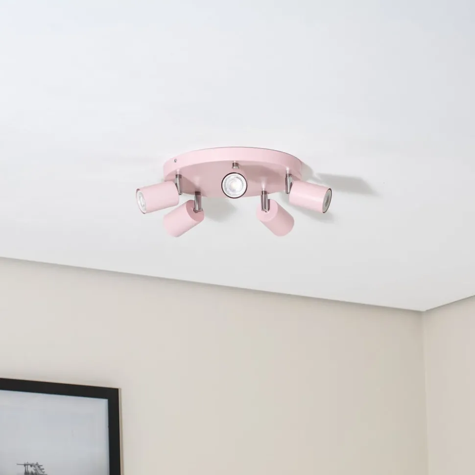 Plafondspot Fun, roze, Ø 30 cm, verstelbaar, GU10