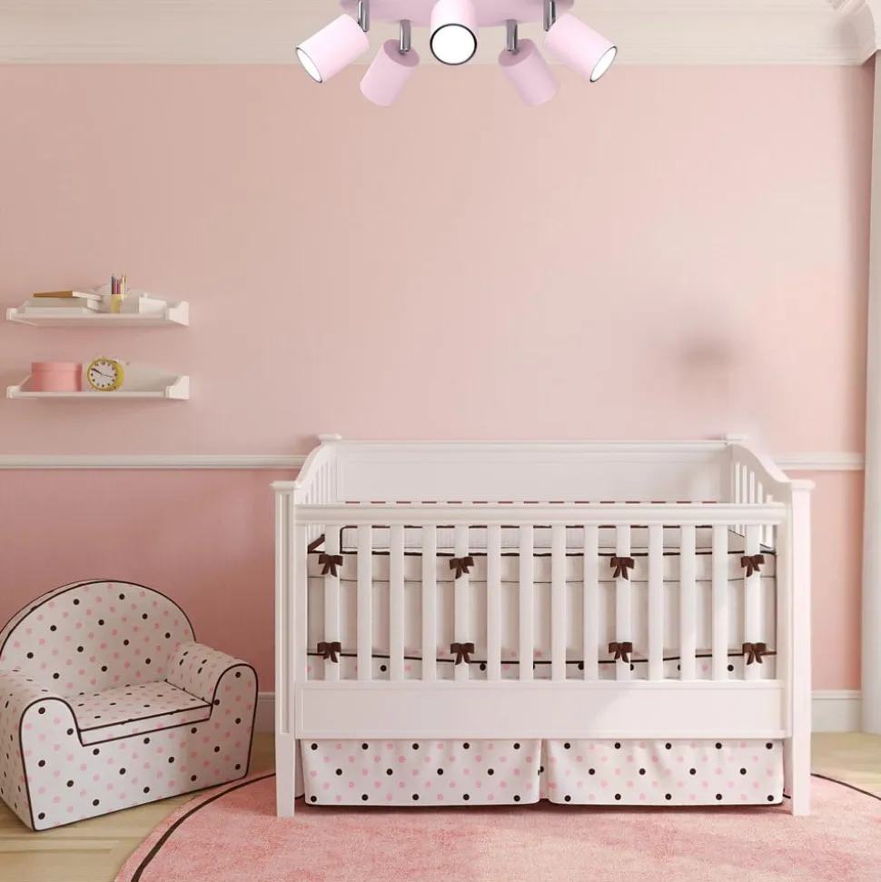 Plafondspot Fun, roze, Ø 30 cm, verstelbaar, GU10