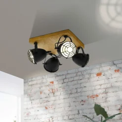 Plafondspot Gatebeck, vierkant, 4-lamps