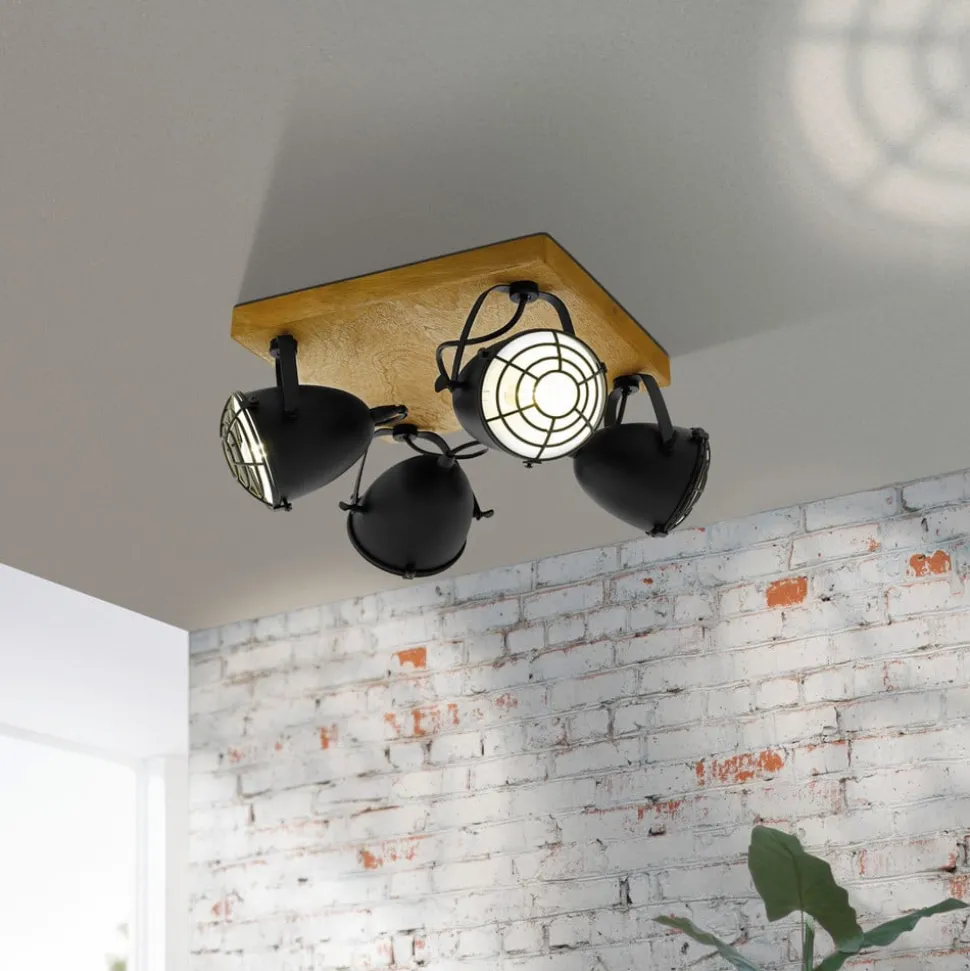 Plafondspot Gatebeck, vierkant, 4-lamps