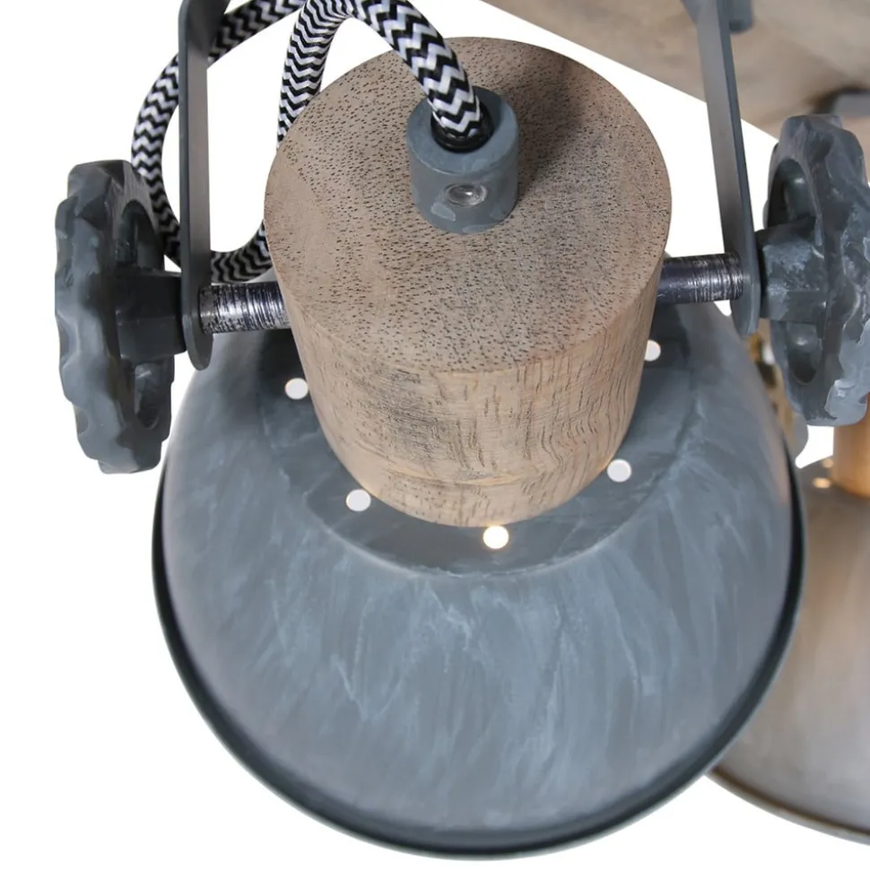 Plafondspot Gearwood, 4-lamps, grijs
