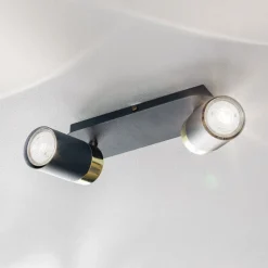 Plafondspot Joker, 2-lamps, blauw-goud