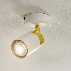 Plafondspot Joker, wit/goud, 1-lamp