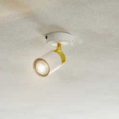 Plafondspot Joker, wit/goud, 1-lamp