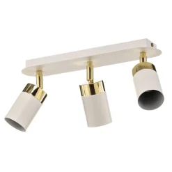 Plafondspot Joker, wit/goud, 3-lamps