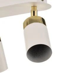 Plafondspot Joker, wit/goud, 3-lamps