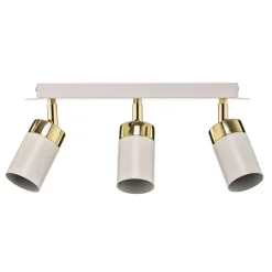 Plafondspot Joker, wit/goud, 3-lamps