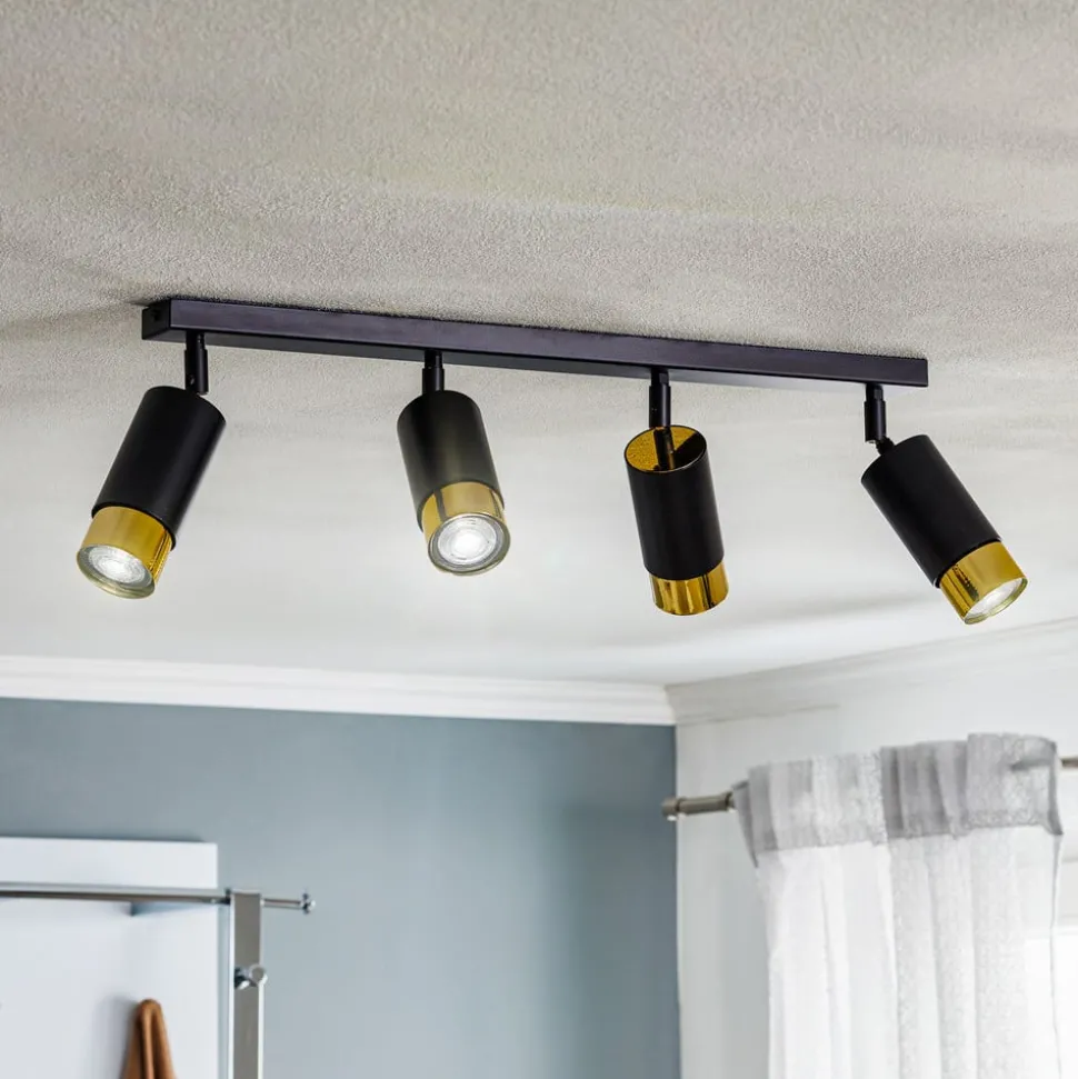 Plafondspot Kumo zwart/goud 4-lamps