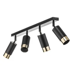 Plafondspot Kumo zwart/goud 4-lamps