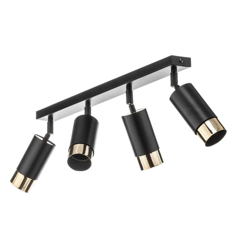 Plafondspot Kumo zwart/goud 4-lamps