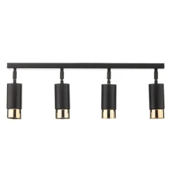 Plafondspot Kumo zwart/goud 4-lamps