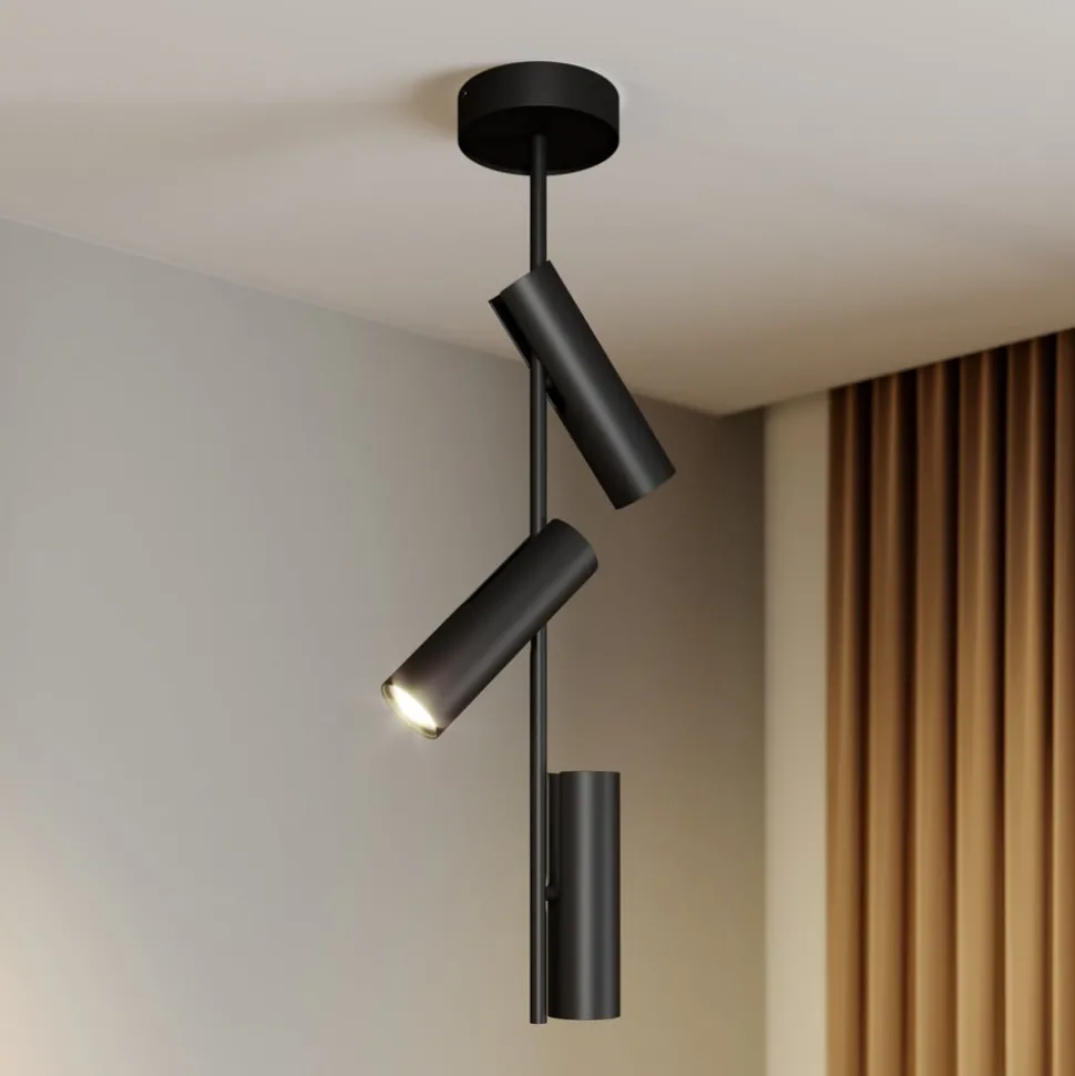 Plafondspot Leda 3, 3-lamps, zwart