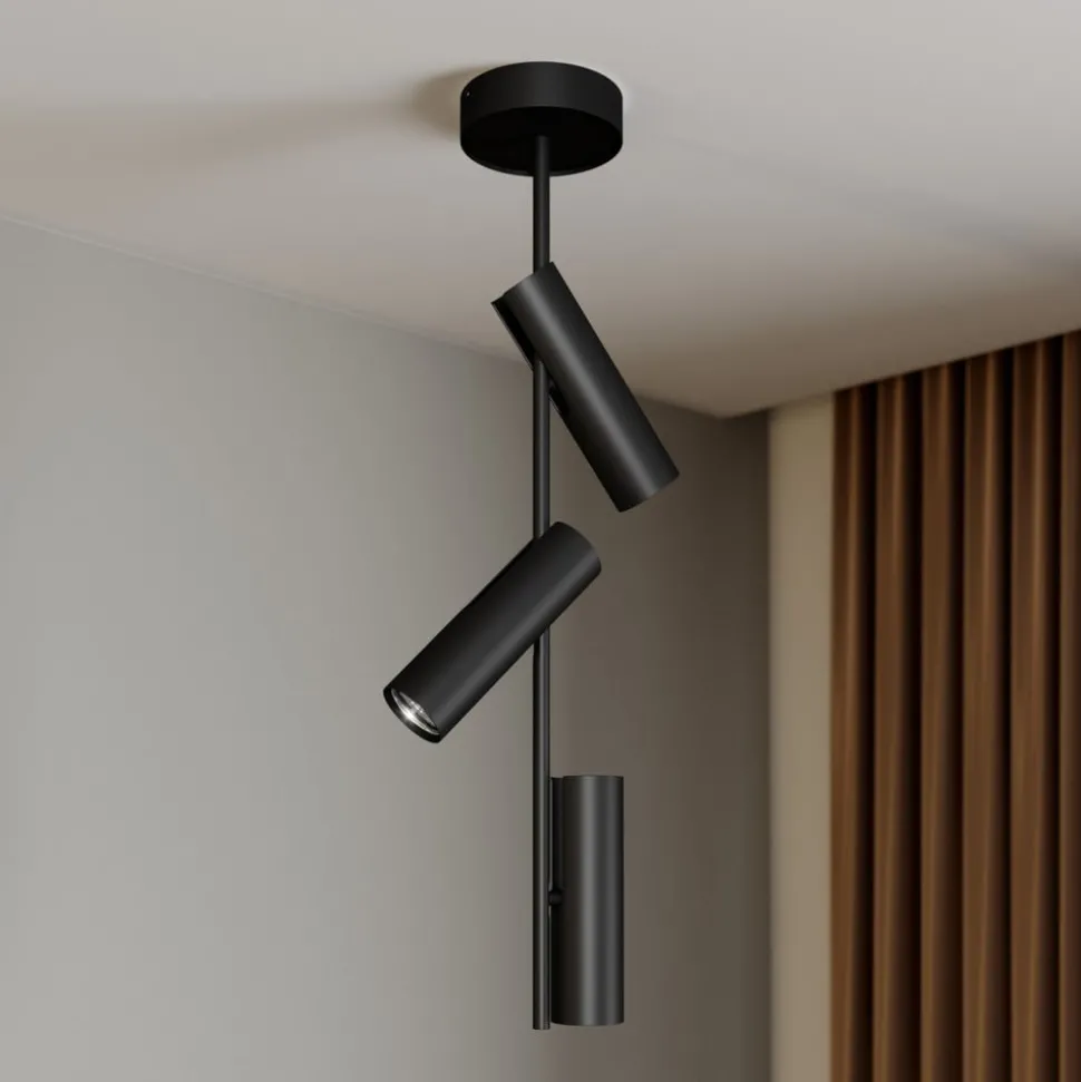 Plafondspot Leda 3, 3-lamps, zwart