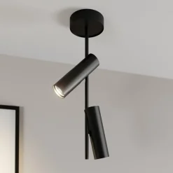 Plafondspot Leda 2, 2-lamps, zwart