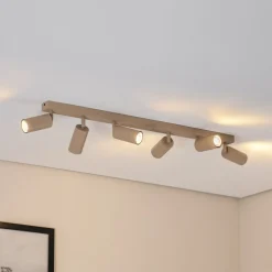 Plafondspot Link, beige, lengte 90 cm, 6-lamps.
