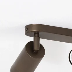 Plafondspot Link, titanium-goudkleurig, lengte 33 cm, 3-lamps.