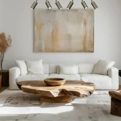 Plafondspot Link, titanium-goudkleurig, lengte 90 cm, 6-lamps.