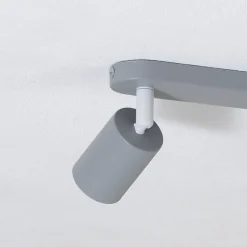 Plafondspot Livia, grijs, 35 cm, 2-lamps, metaal, GU10