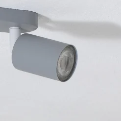 Plafondspot Livia, grijs, 35 cm, 2-lamps, metaal, GU10