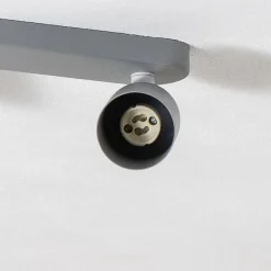 Plafondspot Livia, grijs, 35 cm, 2-lamps, metaal, GU10