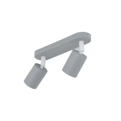 Plafondspot Livia, grijs, 35 cm, 2-lamps, metaal, GU10