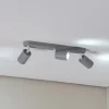 Plafondspot Livia, grijs, 52 cm, 3-lamps, metaal, GU10