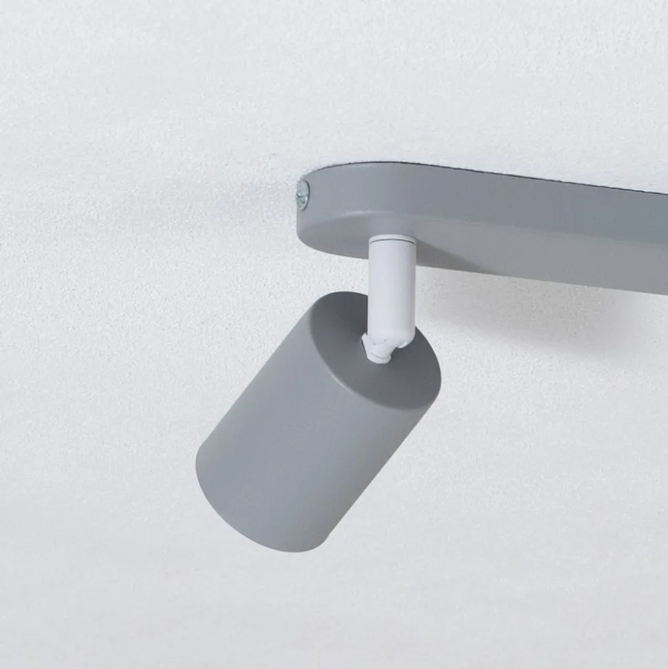 Plafondspot Livia, grijs, 52 cm, 3-lamps, metaal, GU10