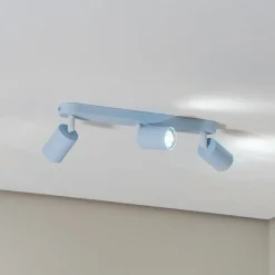 Plafondspot Livia, lichtblauw, 52 cm, 3-lamps, metaal, GU10