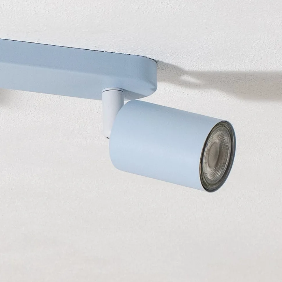 Plafondspot Livia, lichtblauw, 52 cm, 3-lamps, metaal, GU10