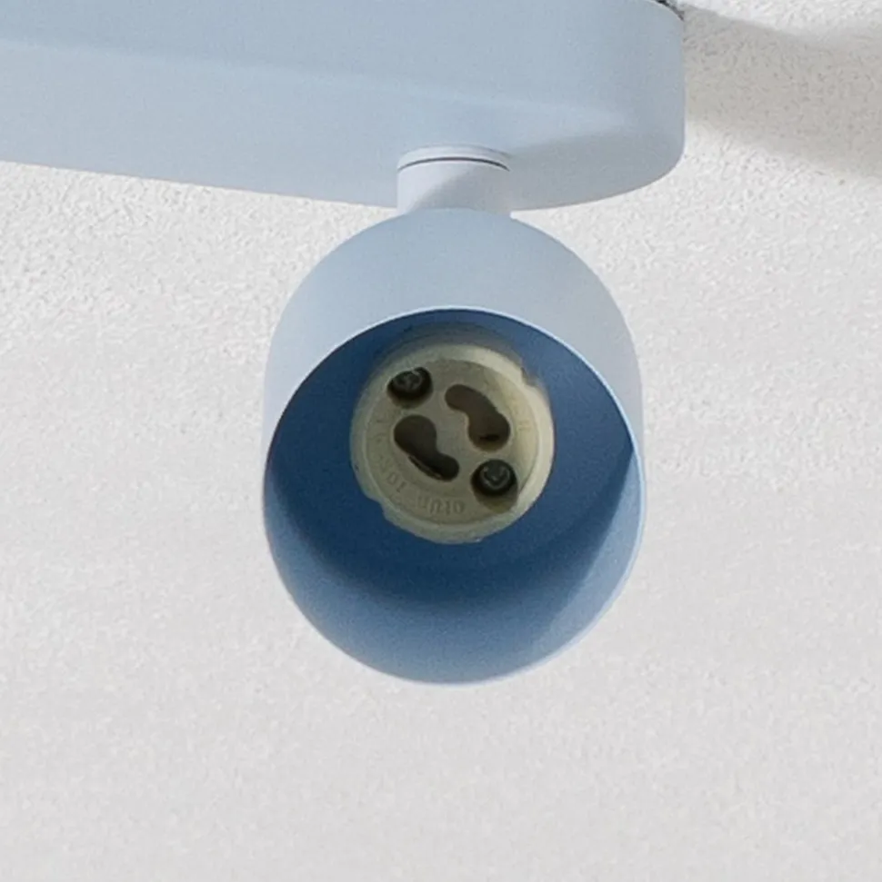 Plafondspot Livia, lichtblauw, 52 cm, 3-lamps, metaal, GU10