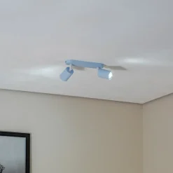 Plafondspot Livia, lichtblauw, 35 cm, 2-lamps, metaal, GU10