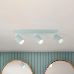 Plafondspot Livia, mintgroen, 52 cm, 3-lamps, metaal, GU10