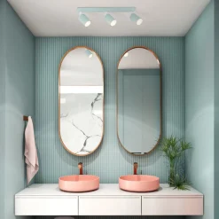 Plafondspot Livia, mintgroen, 52 cm, 3-lamps, metaal, GU10