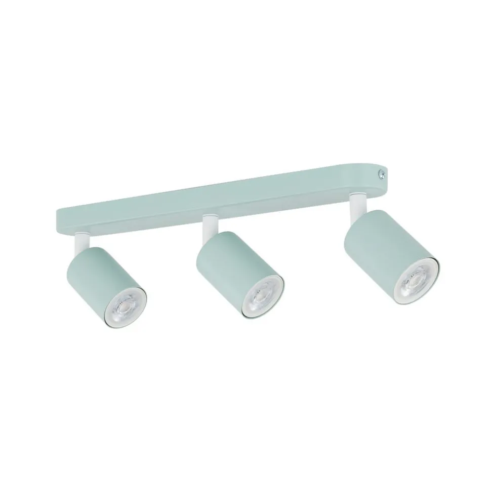 Plafondspot Livia, mintgroen, 52 cm, 3-lamps, metaal, GU10