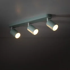 Plafondspot Livia, mintgroen, 52 cm, 3-lamps, metaal, GU10