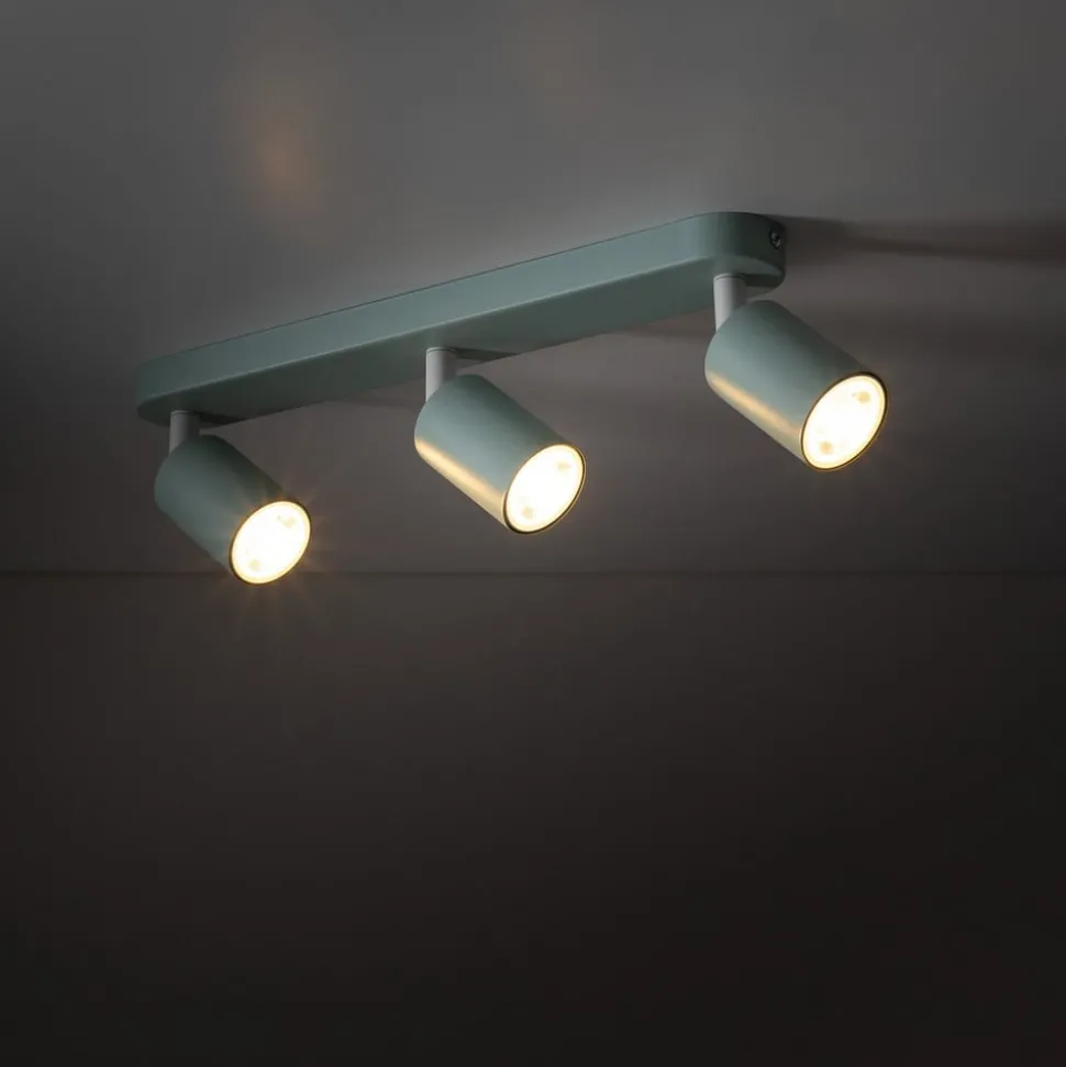 Plafondspot Livia, mintgroen, 52 cm, 3-lamps, metaal, GU10