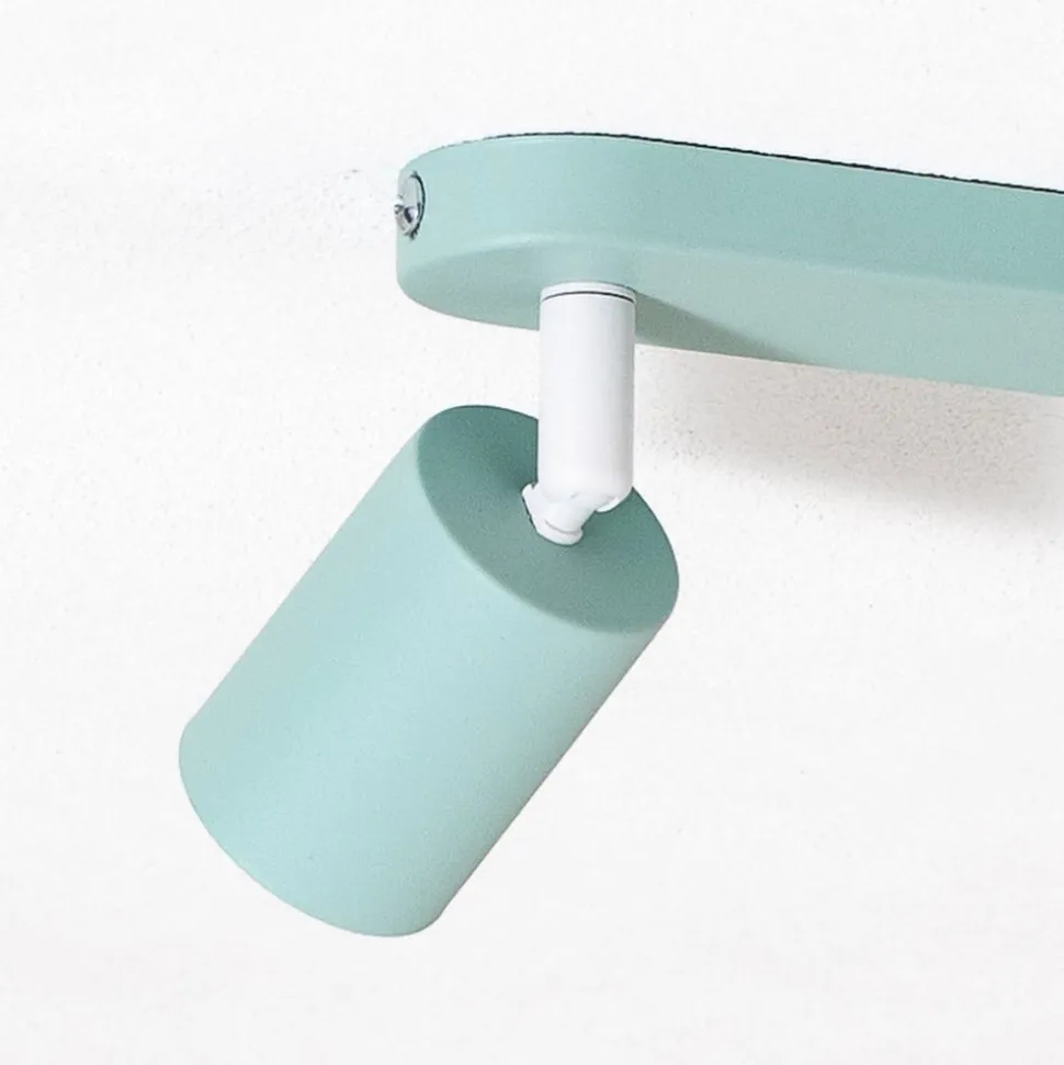 Plafondspot Livia, mintgroen, 35 cm, 2-lamps, metaal, GU10